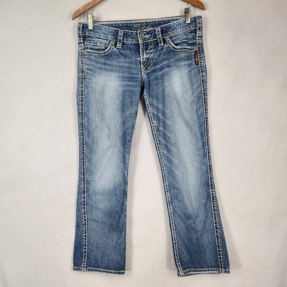 Silver Jeans  Francis Capri Jean Pants  Women's 29 W32 X 26 Inseam Low Rise Blue - Picture 1 of 8